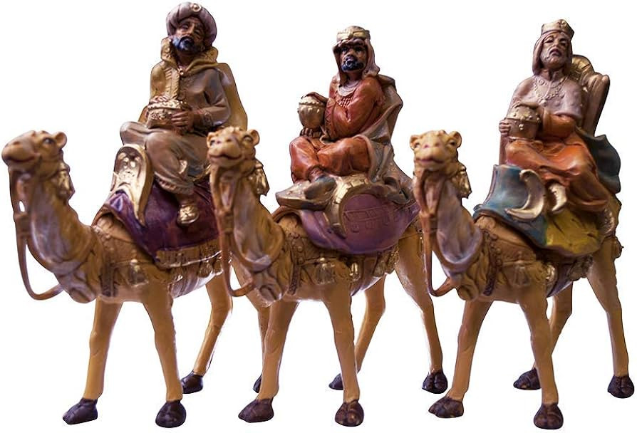 VILLAGE GIFT IMPORTERS 5" Christmas Nativity Collection Three Wise Men Bundle Three Kings with Ca... | Amazon (US)