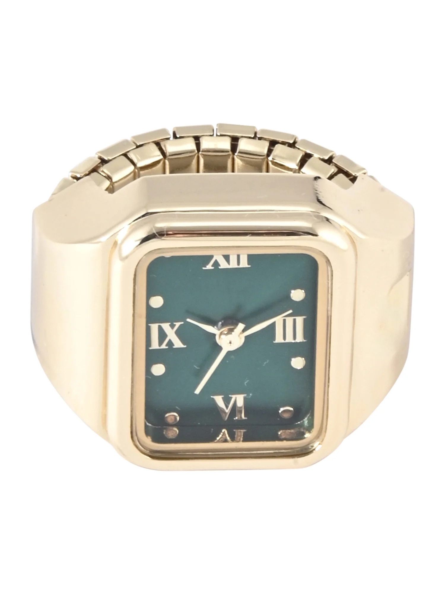 No Boundaries Adult Female Goldtone Square Case Ring Watch with Green Dial. | Walmart (US)