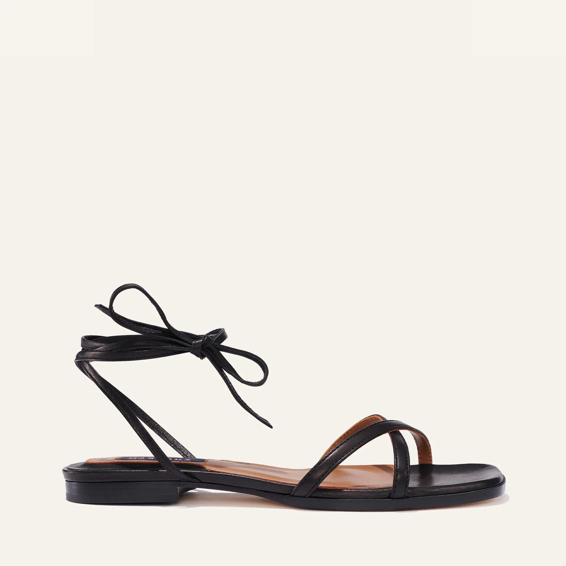 The Wrap Sandal - Black Nappa | Margaux