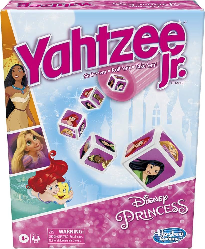 Hasbro Gaming Yahtzee Jr.: Disney Princess Edition Board Game for Kids Ages 4 and Up, for 2-4 Pla... | Amazon (US)