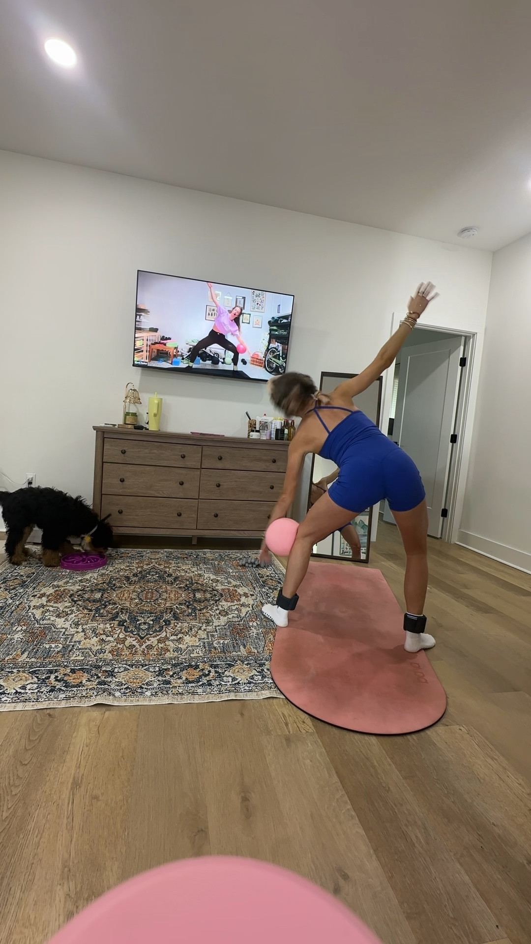 Amazon size XS OMKAGI 2 Piece Workout Sets for Women Padded Sports Bra Tank Booty Gym Shorts with Pockets. 

My workout and workout gear for my daily workout. I take pilates classes from @lexfish  on Instagram she has a whole online platform and membership! Most of my pilates gear and tools are from Bala. Bala use code SLOANE15. 
#workoutgear #workoutwear #pilates #ootd #outfit #athleticwear #athleticoutfit #bikershorts #sportsbra #pilatesoutfit #athleisure #bala #pilatesworkout #pilateslovers #pilatestiktok #balabangles @bala 

#LTKActive #LTKfitnessgoals #LTKmorningroutine