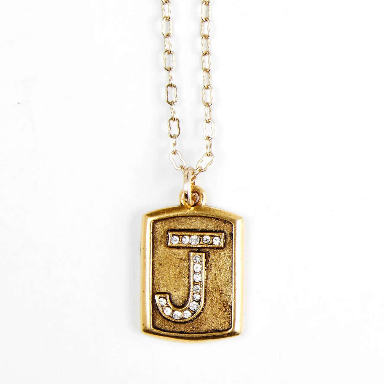 Pavé  Block Initial Necklace | Sequin