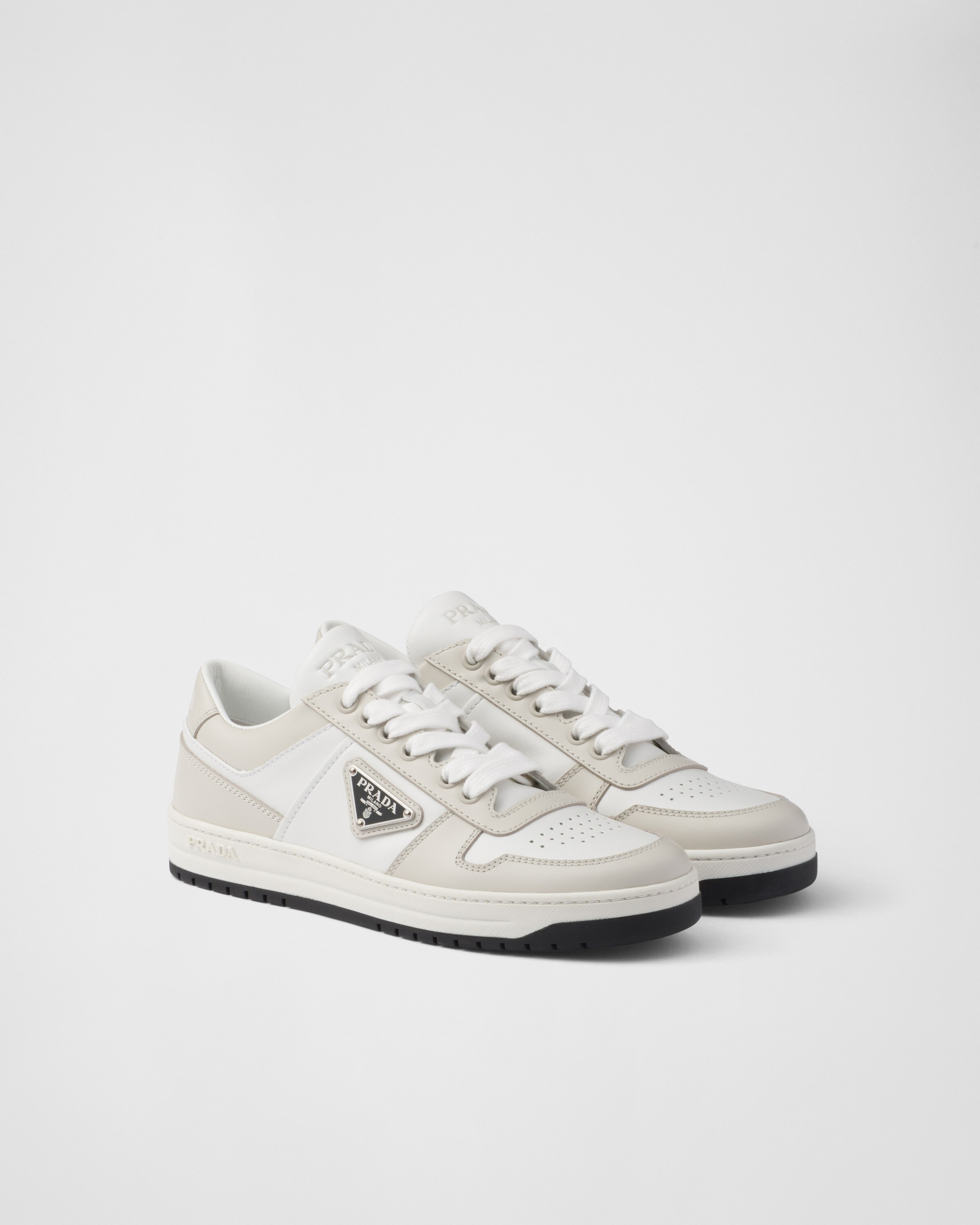 Downtown leather sneakers | Prada US