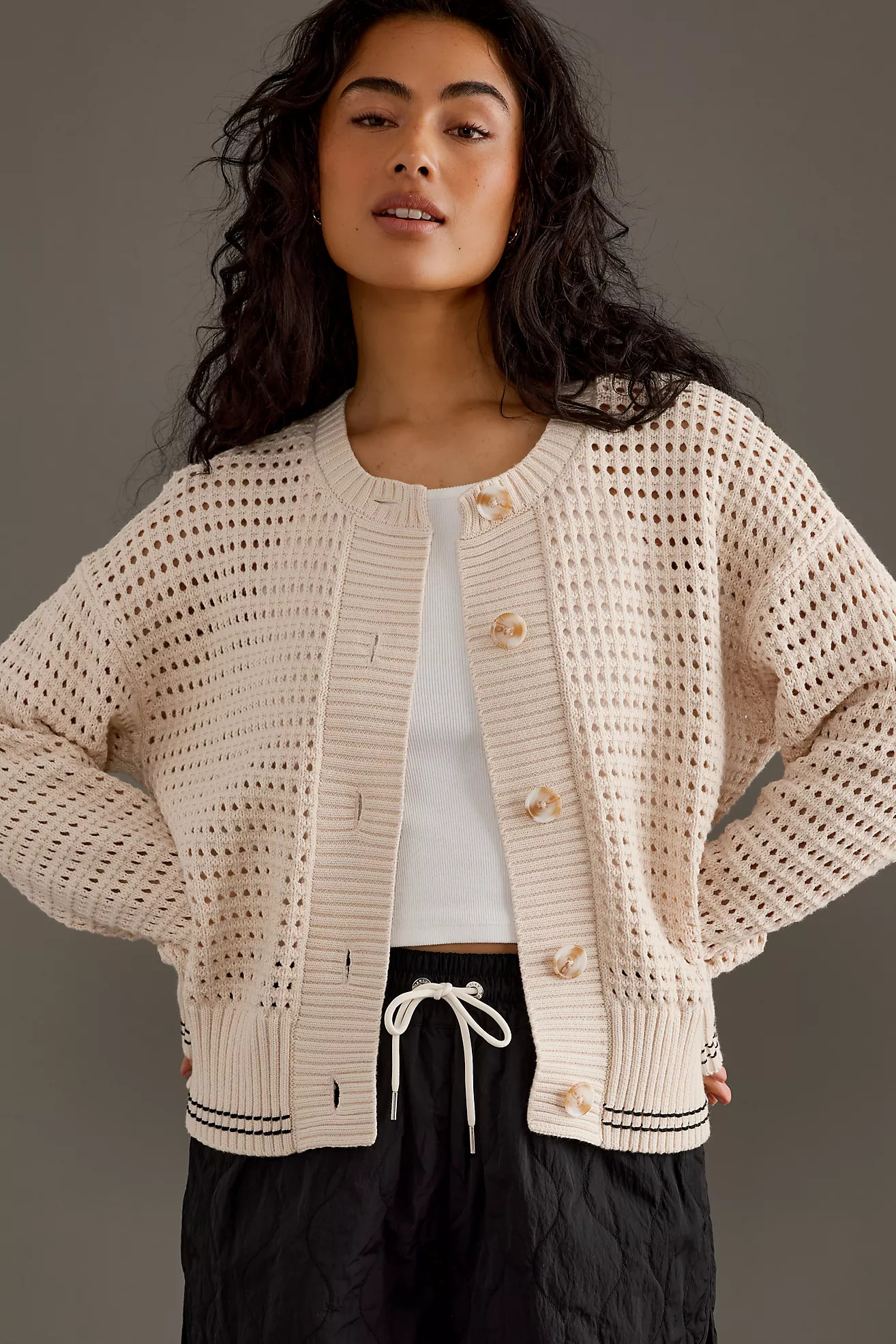 Varley Relaxed Open-Stitch Cardigan | Anthropologie (UK)