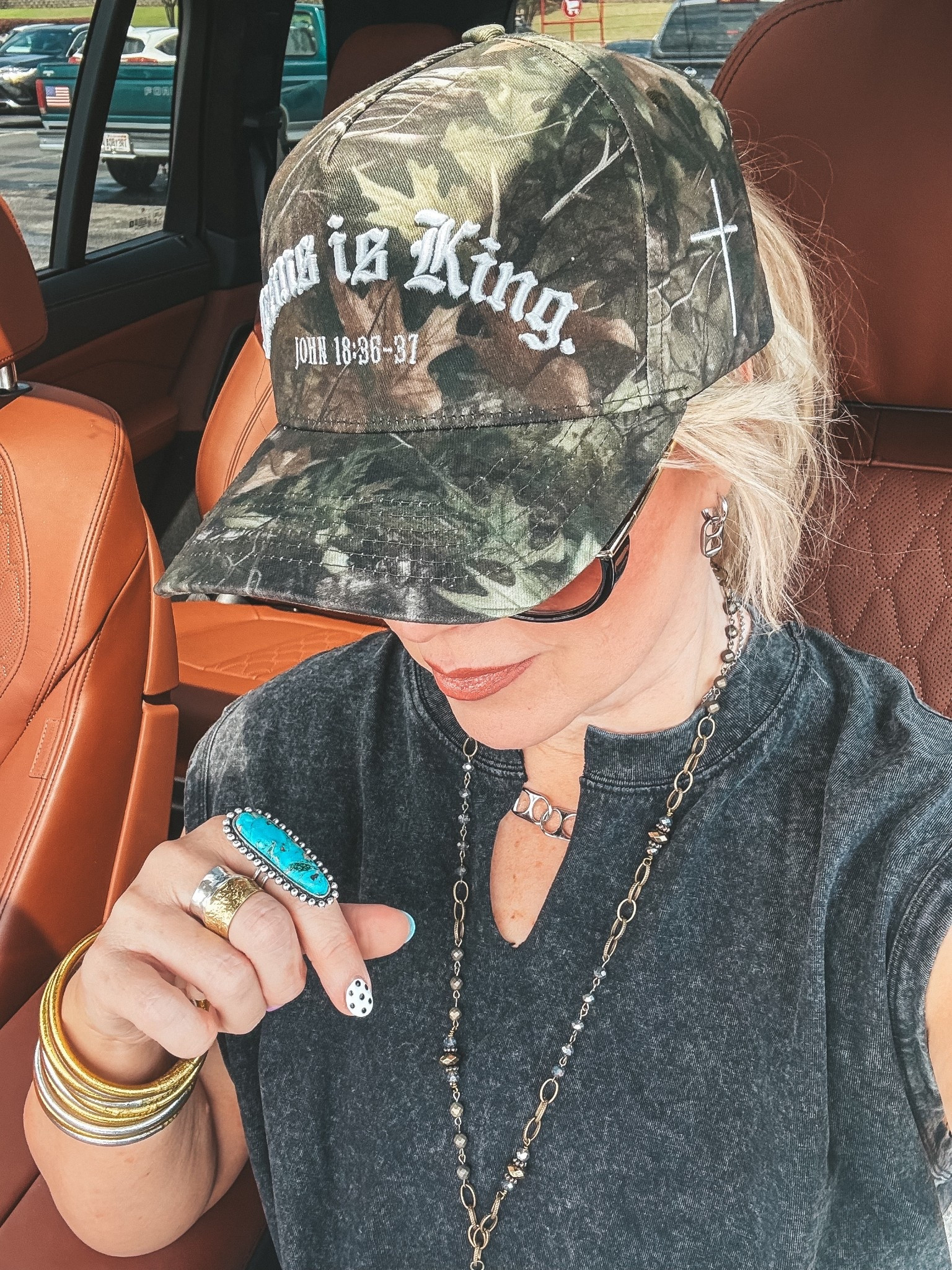 Love this hat! Also this soda tab necklace is one of ny favs…& in stock! Also have the earrrngs to match! 

#LTKootd #LTKOver40 #LTKmomlife