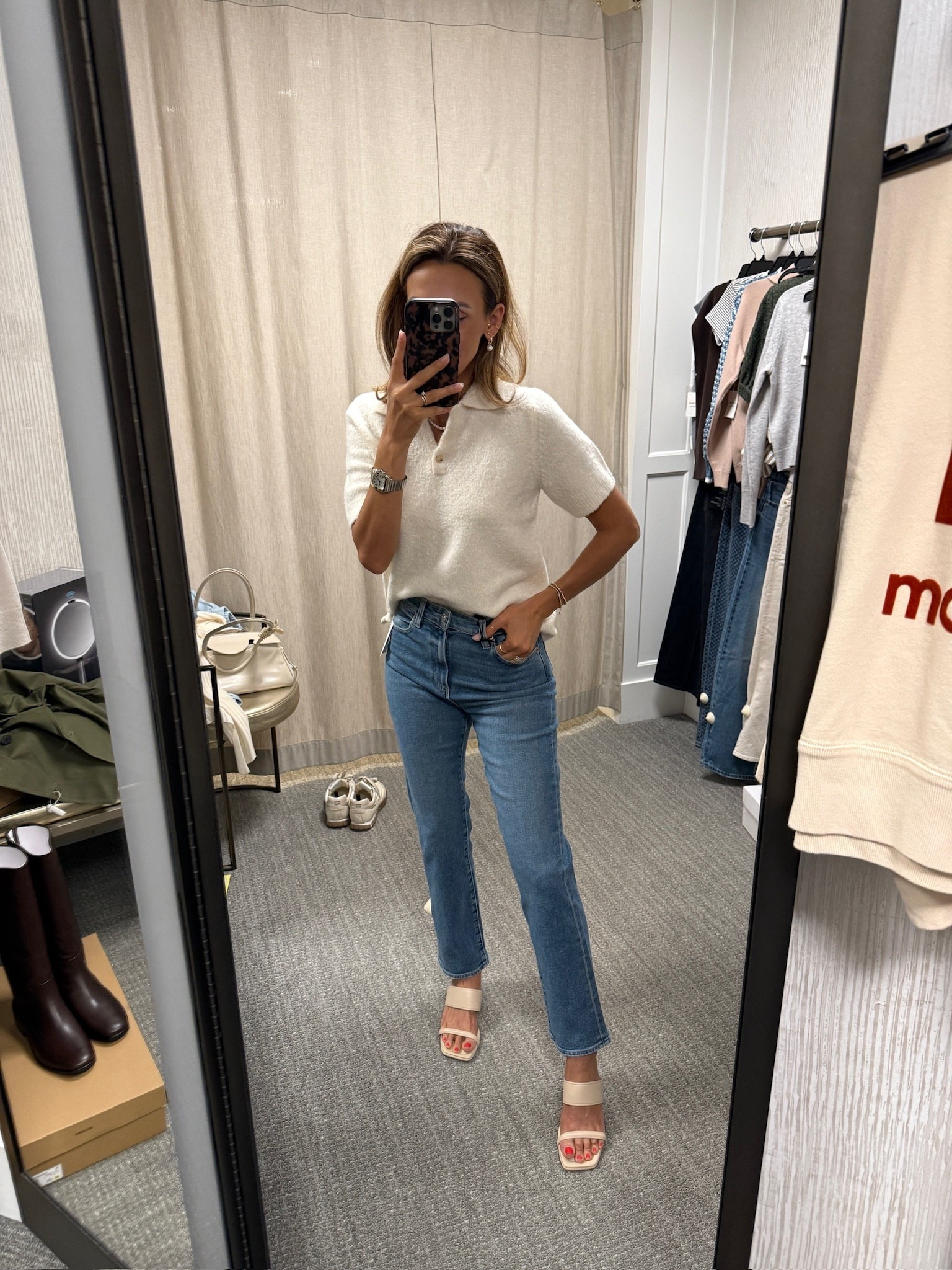 Cute and casual summer outfit. The softest polo sweater from Vince and Paige jeans. All pieces are included in the Nordstrom Anniversary Sale, so snag them while they’re still on sale! #Nordstrom #Anniversarysale

#LTKSeasonal #LTKSaleAlert #LTKStyleTip
