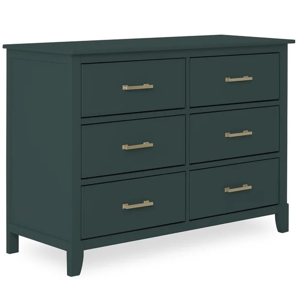 Dream On Me Universal Double Dresser in Olive, Kids Bedroom Dresser, Six Drawers | Walmart (US)