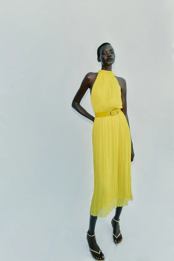 PLEATED MIDI DRESS | Zara UK