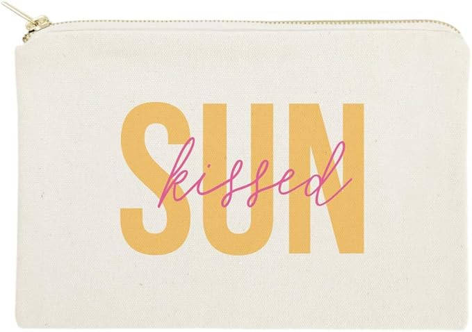 The Cotton & Canvas Co. Sunkissed Summer Beach Cosmetic Bag and Travel Make Up Pouch | Amazon (US)