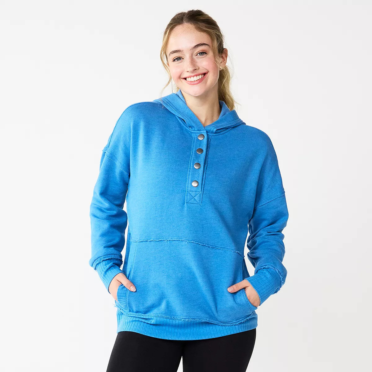 Juniors' SO® 1/4 Snap Hoodie | Kohl's