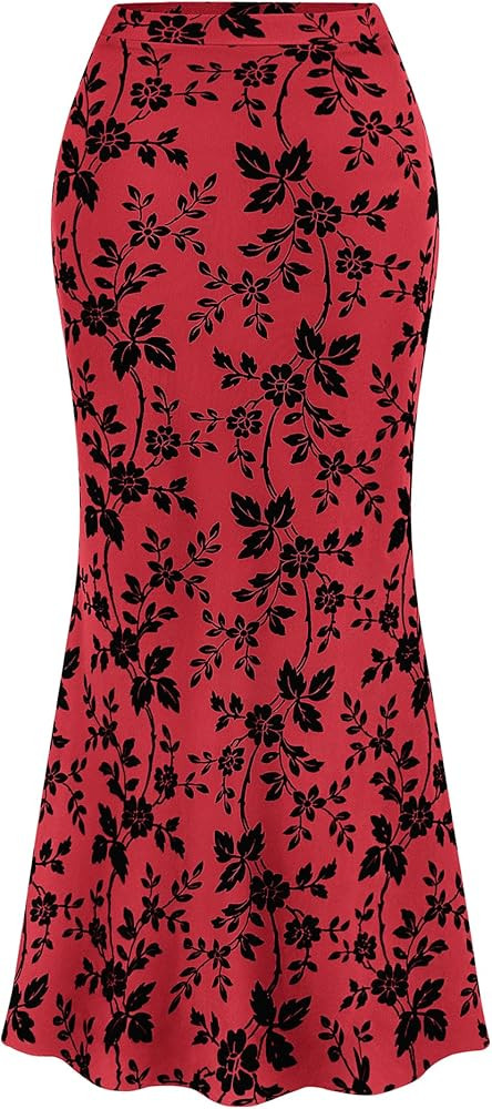 BTFBM Floral Mesh Maxi Skirt | Amazon (US)