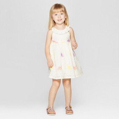 Toddler Girls' Eyelet Embroidered A-Line Dress - Cat & Jack™ White | Target