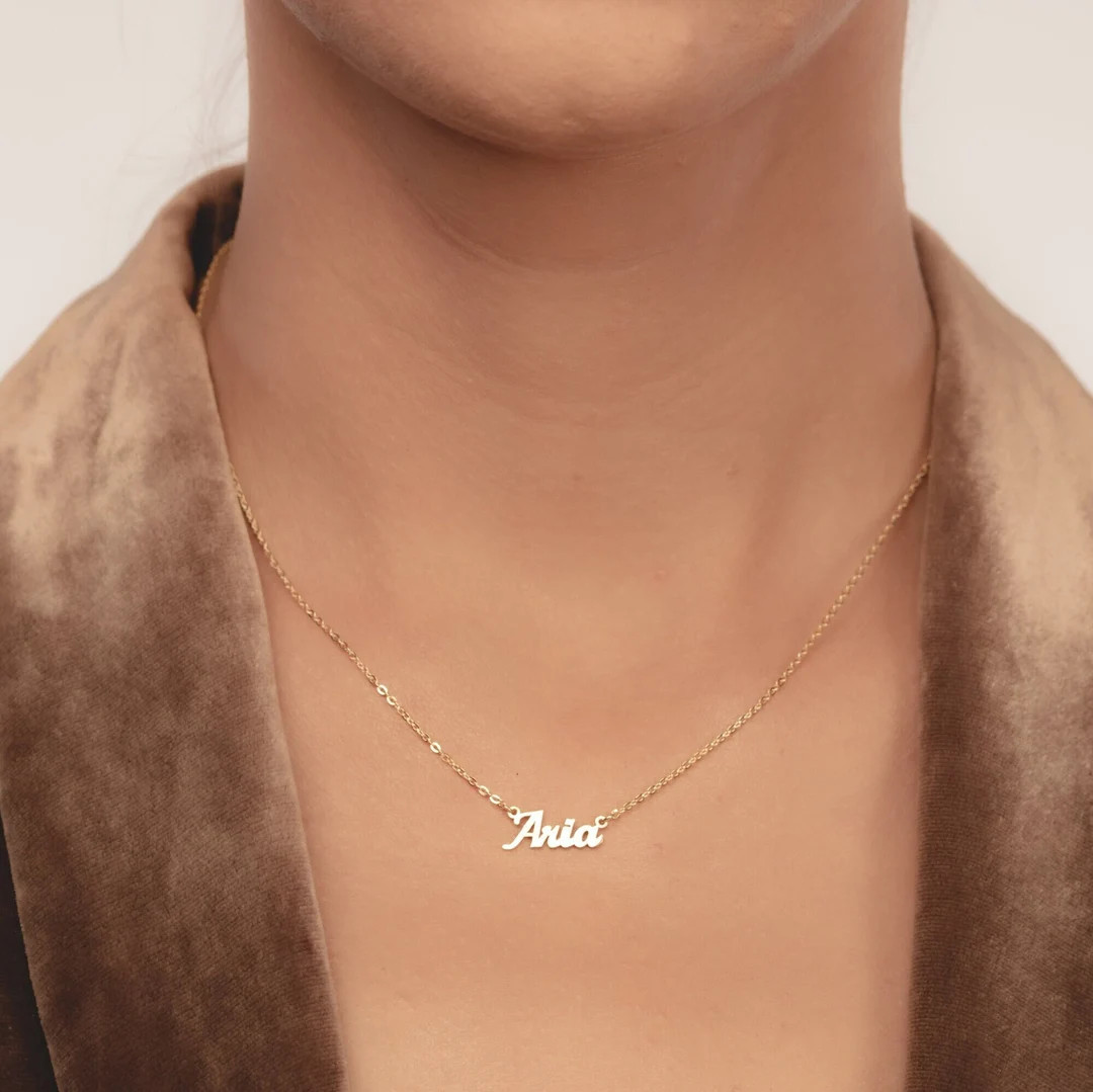 Personalized 8K, 14K & 18K Gold Name Necklace Customizable 18K, 14K, 8K Gold Name Necklace 14K,18... | Etsy (US)