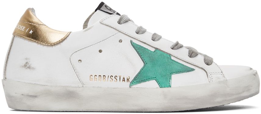 White & Green Superstar Sneakers | SSENSE