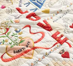 Devin Embroidered Love Quilt | Pottery Barn (US)