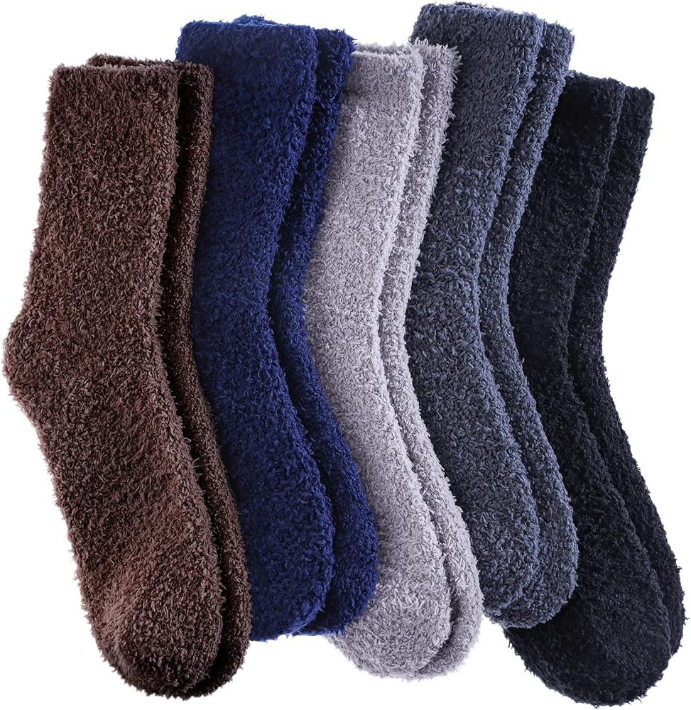 LANLEO 5/6 Pairs Womens Super Soft Fuzzy Plush Warm Winter Home Sleeping Slipper Socks | Amazon (US)