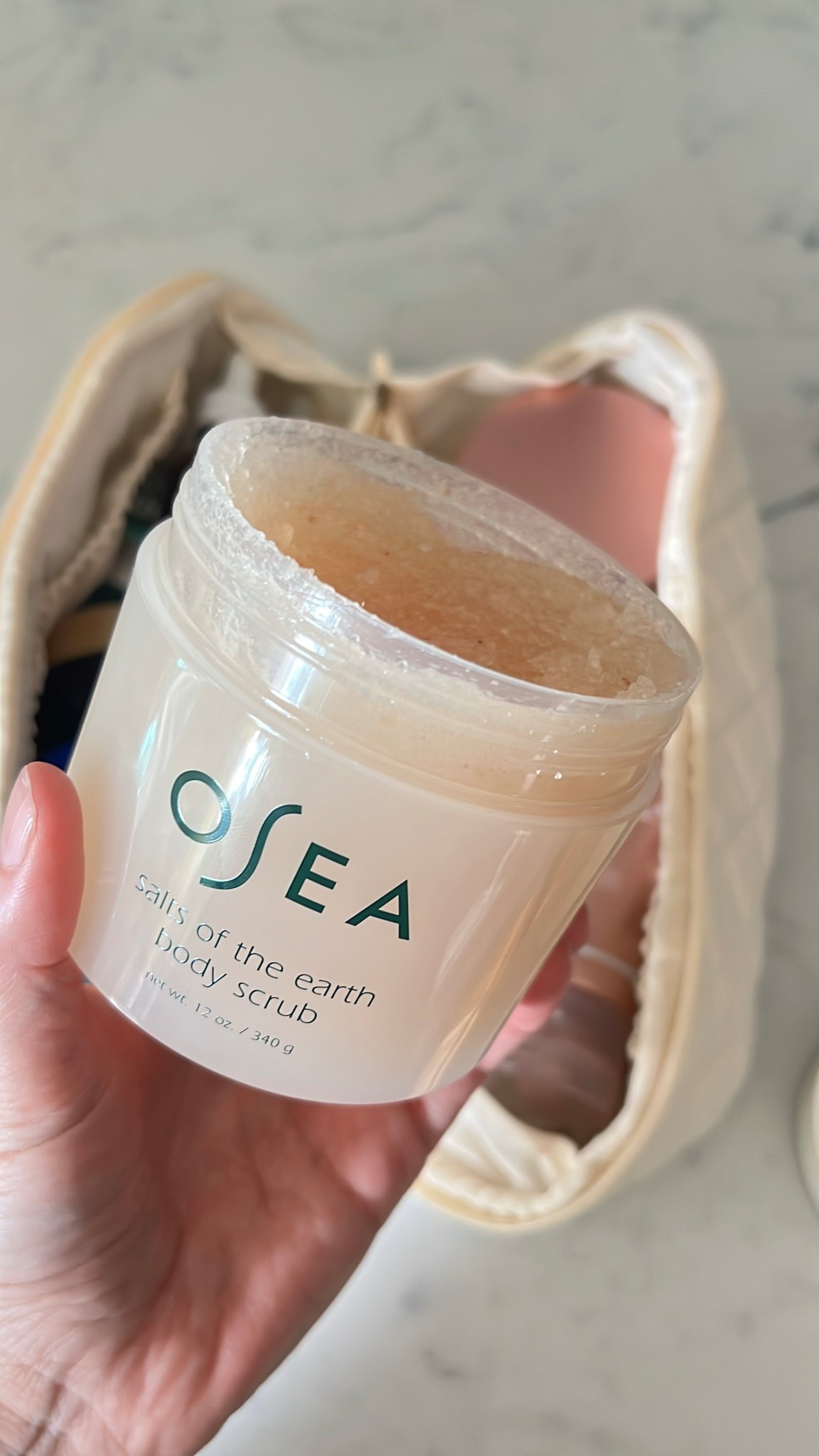 If you need deep exfoliation that doesn't strip your skin, this is it! The Osea Salts of the Earth body scrub buffs away the dry areas and leaves behind the a more nourished texture.
body care, body scrub, clean beauty, natural skincare, self care essentials, shower routine, luxe skincare, exfoliator product

#LTKFindsUnder50 #LTKBeauty #LTKSeasonal