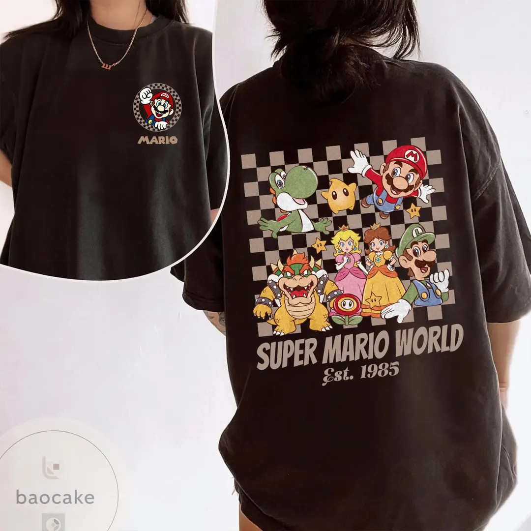 Personalized Super Mario Shirt: Mario Shirt, Epic Universe Mario Peach Yoshi Luigi Shirt, Mario B... | Etsy (Global)