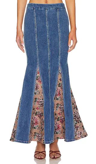 Luda Maxi Skirt in Washed Blue | Revolve Clothing (Global)