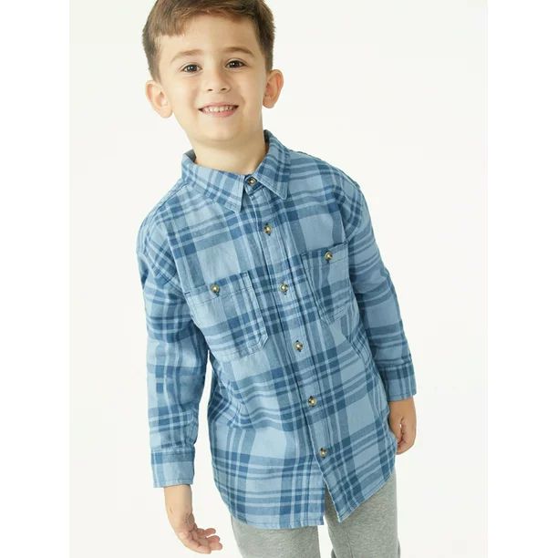 Free Assembly Boys Flannel Shirt, Sizes 4-18 - Walmart.com | Walmart (US)