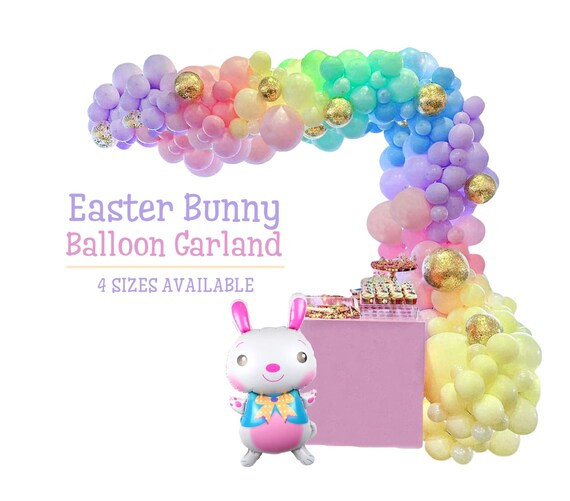 Large Easter Bunny Rainbow Balloon Bundle Assorted Colorful | Etsy | Etsy (US)
