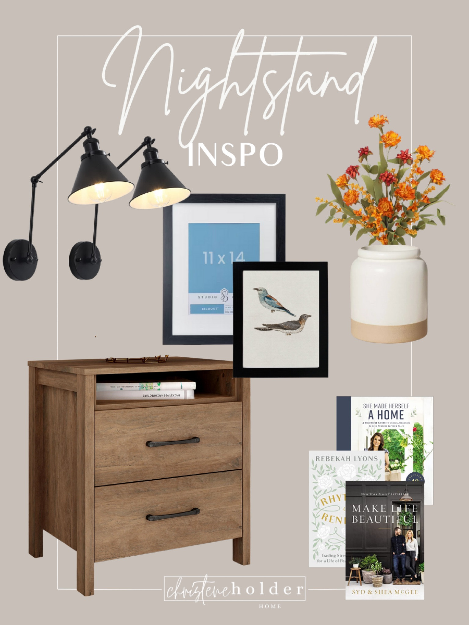 🌙 Nightstand Vibes 🌙 

Keeping it casual and modern classic with my everyday nightstand look! ✨ 

Just a stack of books, a vase with faux stems, and a small candle are all it takes to create that perfectly styled feel. 📚🌷🕯️ Who says decorating has to be complicated? 😄💁‍♀️ 

Simple touches can transform your space! 

#LTKunder50 #LTKFind #LTKhome