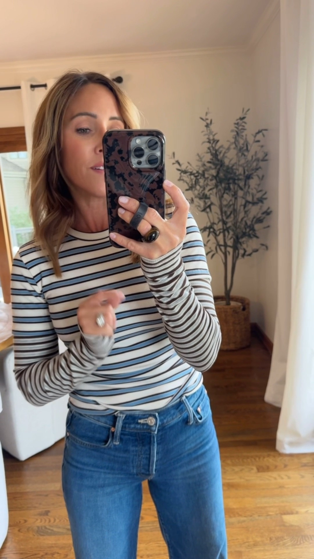 XS layered stripe tee here 
So fun!! Color mixing.

#LTKootd #LTKmomlife #LTKSeasonal