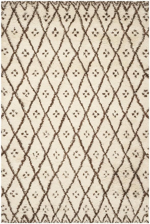 Safavieh Casablanca Shag Collection CSB839A Handmade Ivory and Gold Premium Wool & Cotton Area Ru... | Amazon (US)