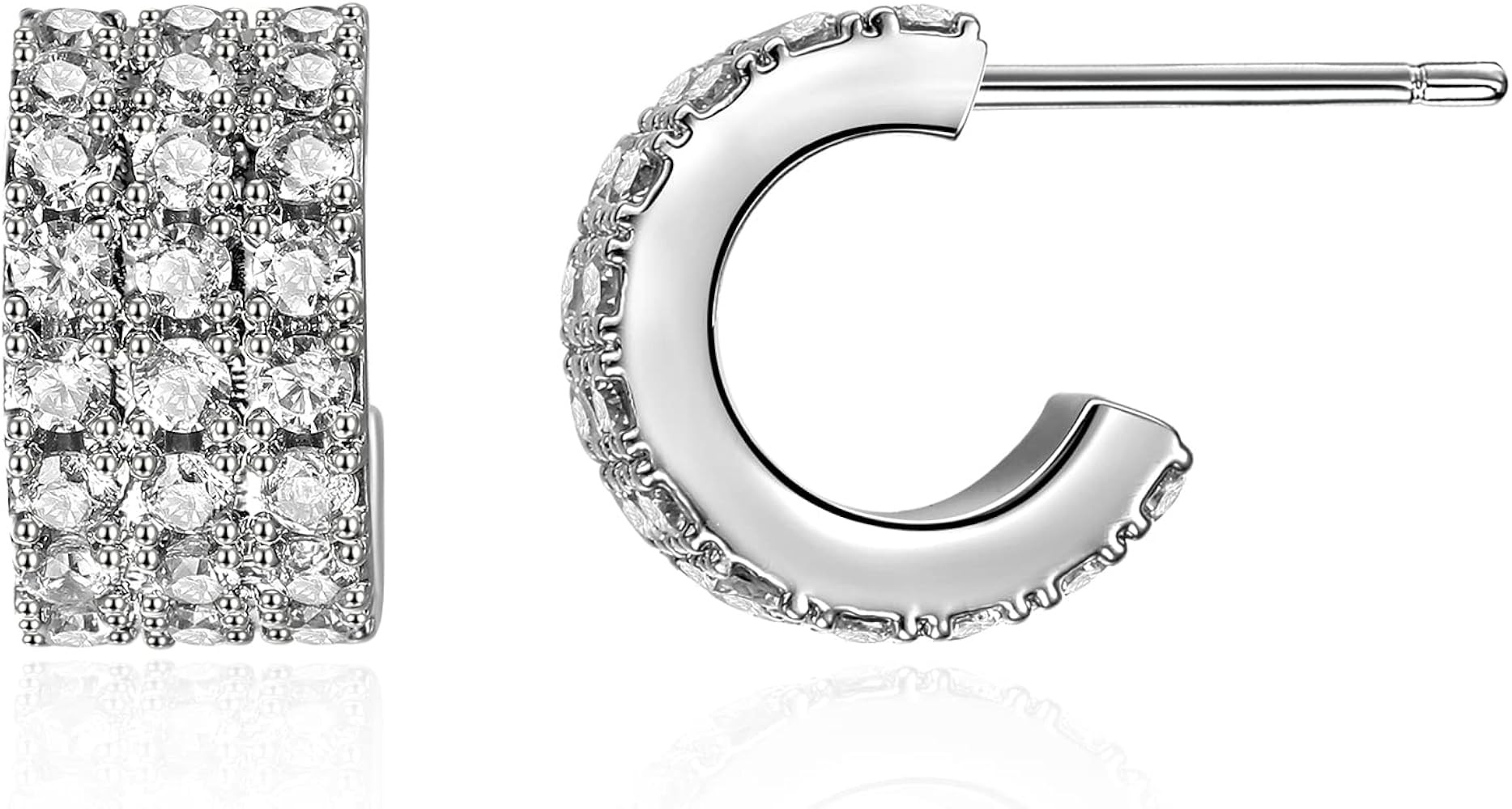 Statement Earrings for Women,Dainty 18k Gold plated Flat Square Bamboo Woven Metal Women's Ear Studs | Amazon (US)