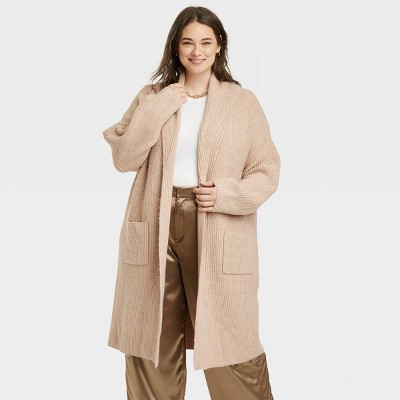 Women's Layering Cardigan - A New Day™ Tan 1X/2X | Target