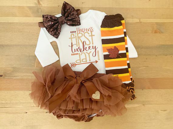 Girls Personalized 1st Thanksgiving Outfit Baby Girls First | Etsy | Etsy (US)