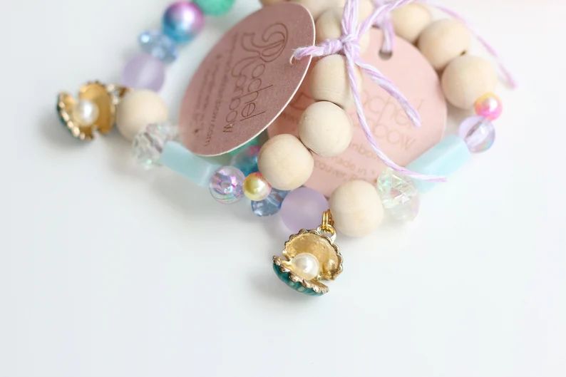 Kids Bracelet, Seashell, Mermaids, Mermaid Party, Mermaid Birthday, Beaded Bracelet, Gift For Kid... | Etsy (CAD)