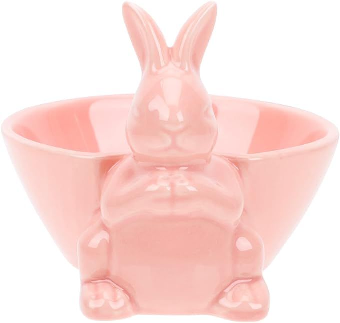 DOITOOL Bunny Candy Dish Easter Rabbit Bowl Ceramic Fruit Bowl Snack Serving Bowl Easter Salad De... | Amazon (US)