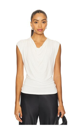Vince Sleeveless Draped Cowl Neck Top in White. - size M | Revolve Clothing (Global)