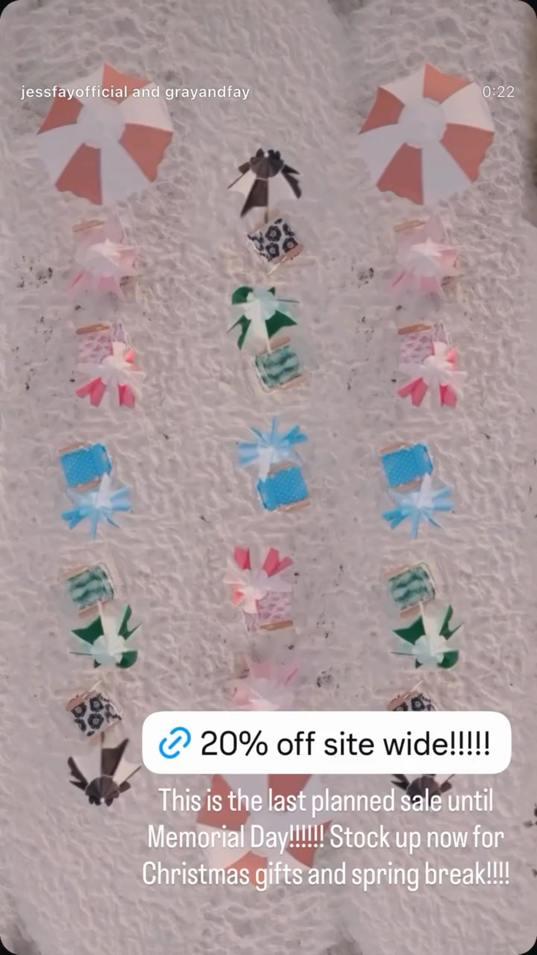 This is the last planned sale until Memorial Day!!!!!! Stock up now for Christmas gifts and spring break!!!!