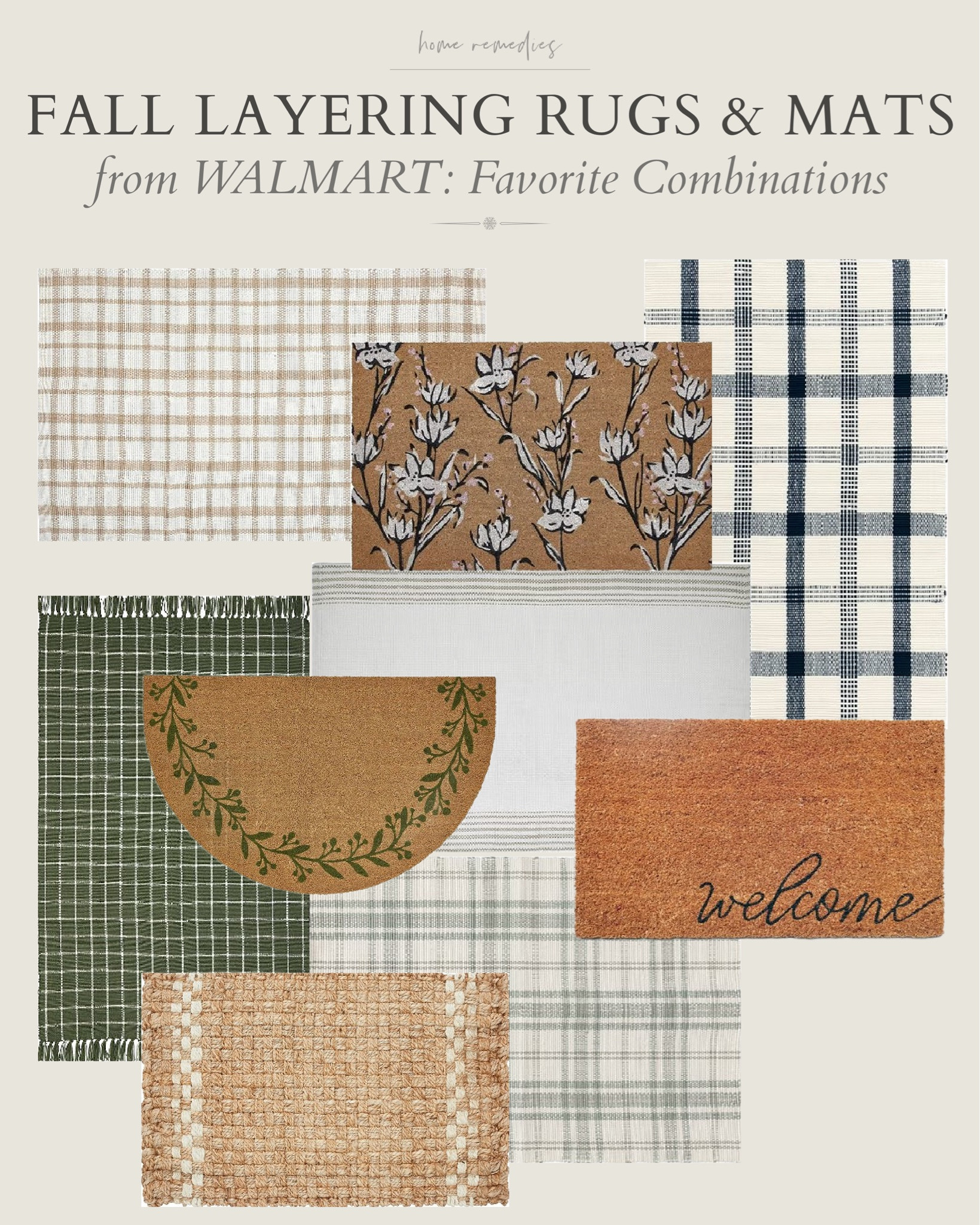 I can't believe these pretty fall layering rugs & doormats are from Walmart! Budget friendly, too! porch, patio, autumn, front door, entryway, cottage, modern organic, farmhouse

#LTKStyleTip #LTKSeasonal #LTKHome