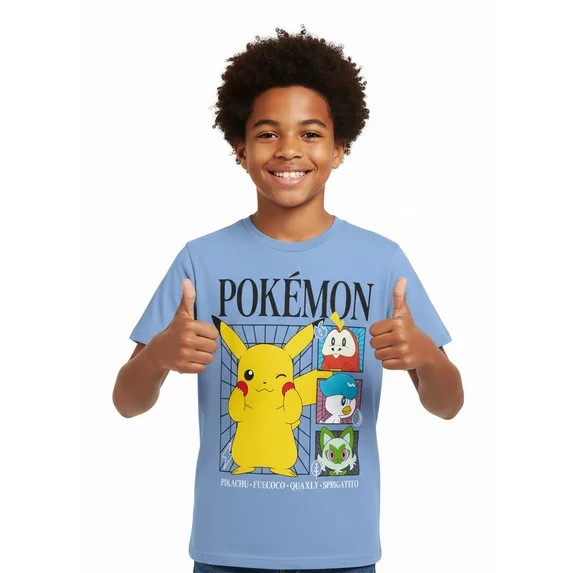 Pokémon, Boys' & Big Boys', Paldea Grid, Short Sleeve, Graphic Tee, Sizes 4-18 | Walmart (US)