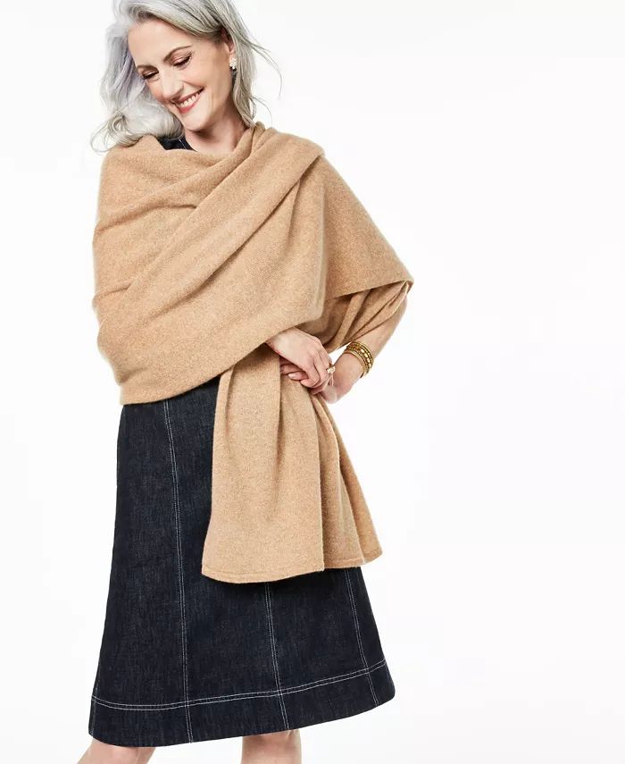 100% Cashmere Oversized Scarf, Created for Macy's | Macys (US)