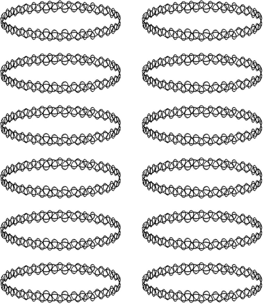 BodyJ4You 12PC Tattoo Choker Necklace - 90s Accessories 2000s Jewelry Y2K Fashion Vintage Trendy ... | Amazon (US)