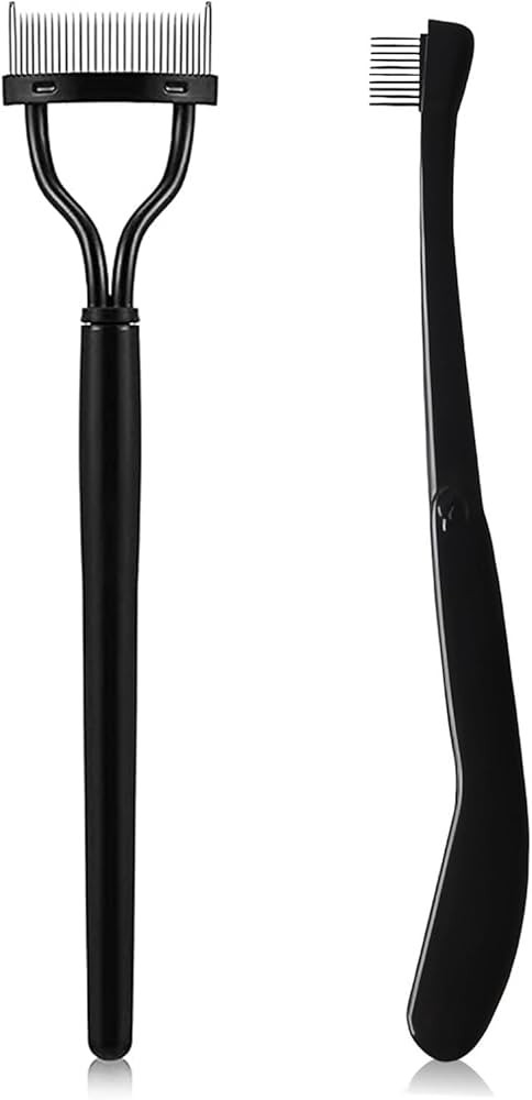 Eyelash Comb, 2PCS Eyelash Separator Tool Lash Comb Eyelash Brush Separator With Comb Cover For G... | Amazon (US)