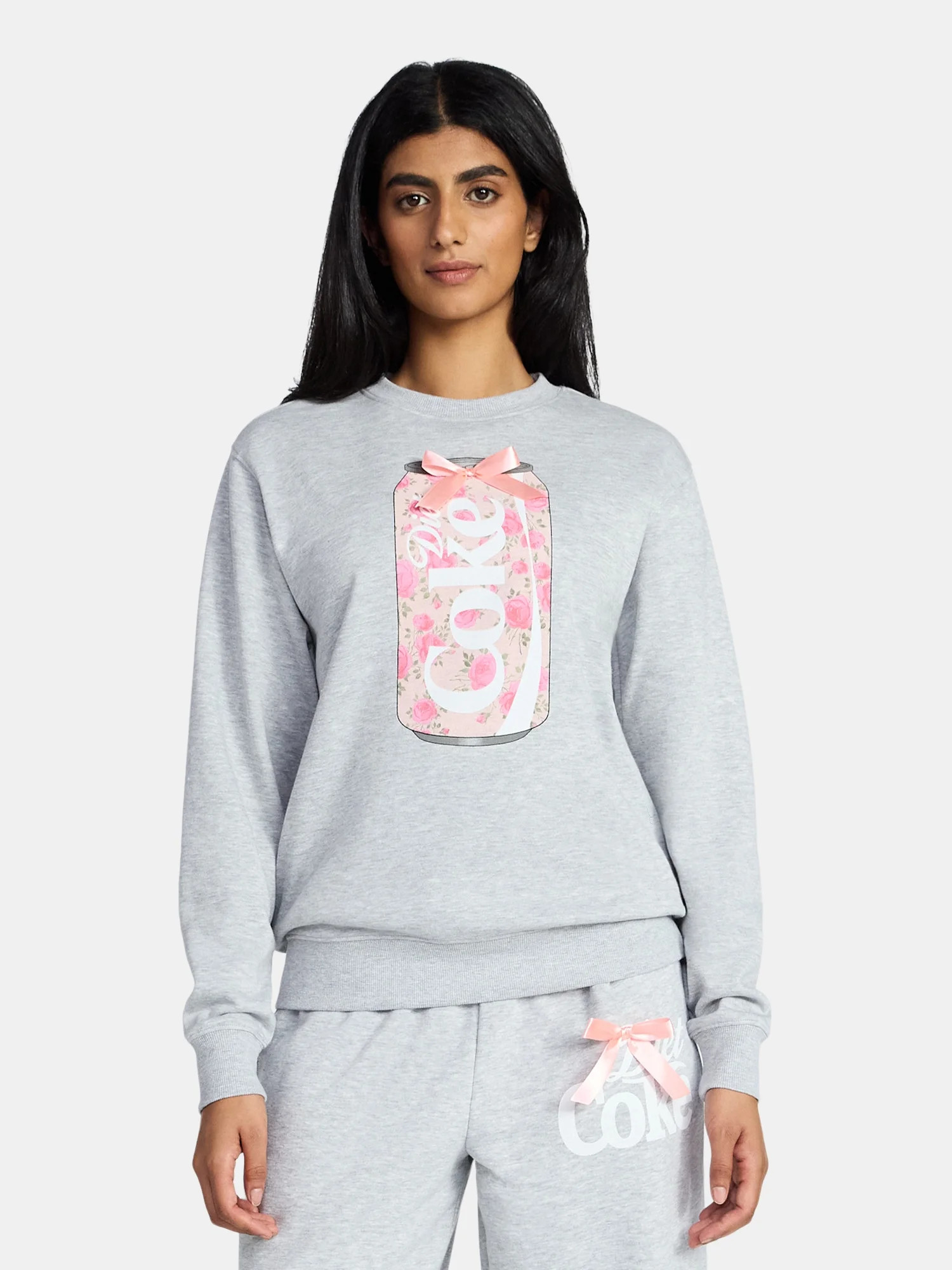 Coca-Cola Women's Diet Coke Floral Graphic Crewneck Sweatshirt, Sizes XXS-XXL | Walmart (US)