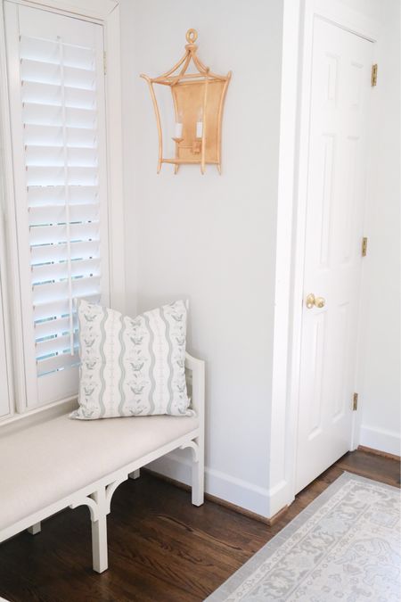 Entryway decor: benches, sconce lighting, rugs and pillows! 

#LTKFind #LTKunder100 #LTKhome