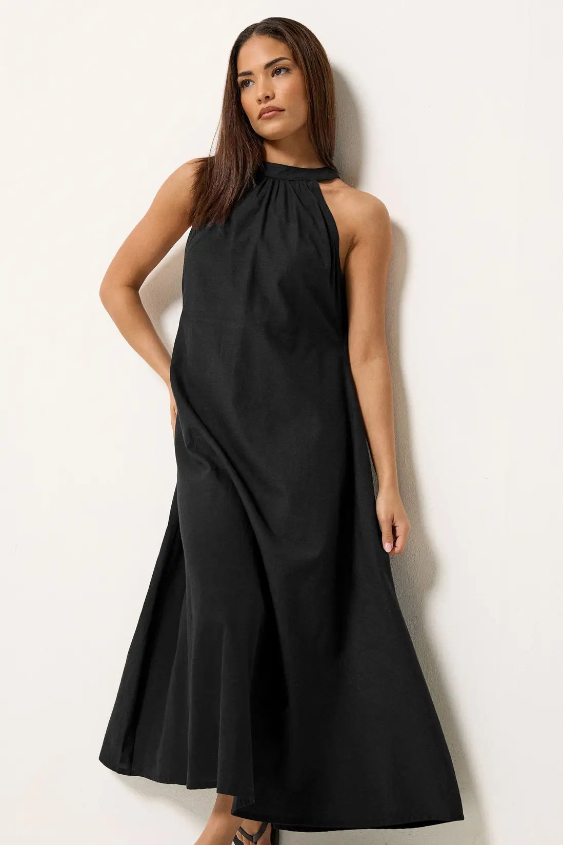 Black PixieGirl Petite Halter Neck Maxi Dress | Debenhams | Debenhams UK
