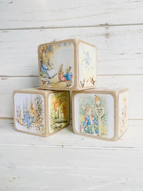 Beatrix Potter  Wood Blocks  Peter Rabbit  Nursery Room - Etsy | Etsy (US)