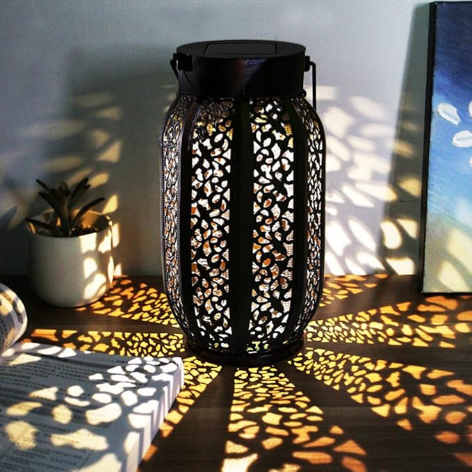 MAGGIFT 12 Lumens Hanging Solar Lights Outdoor Solar Lights Retro Hanging Solar Lantern with Hand... | Amazon (US)