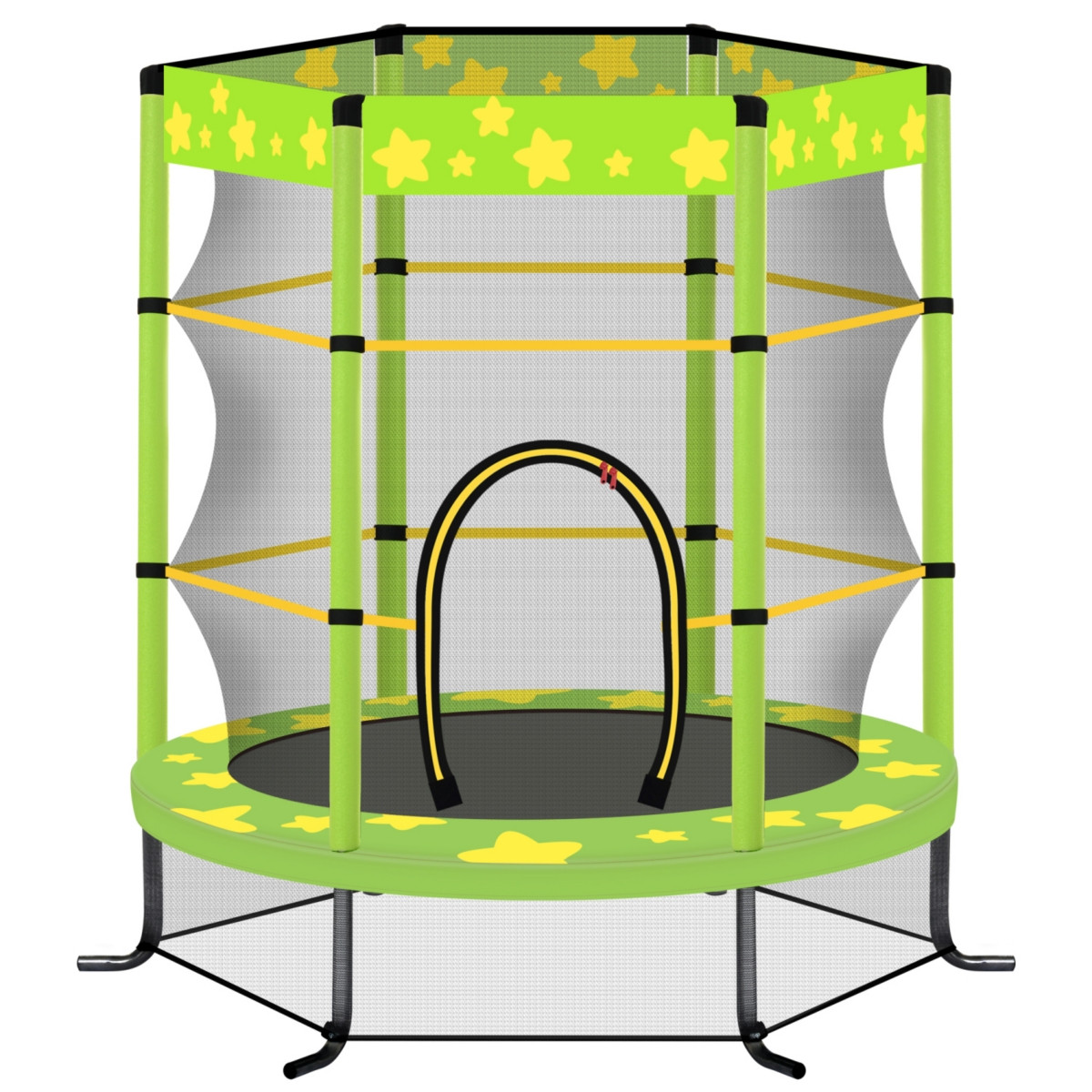 Streamdale Furniture 55 Inch Kids Trampoline with Safety Enclosure Net, 4.5FT Outdoor Indoor Trampoline for Kids (Green) - Green | Macy's