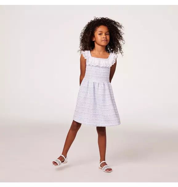 Eyelet Trim Boucle Dress | Janie and Jack