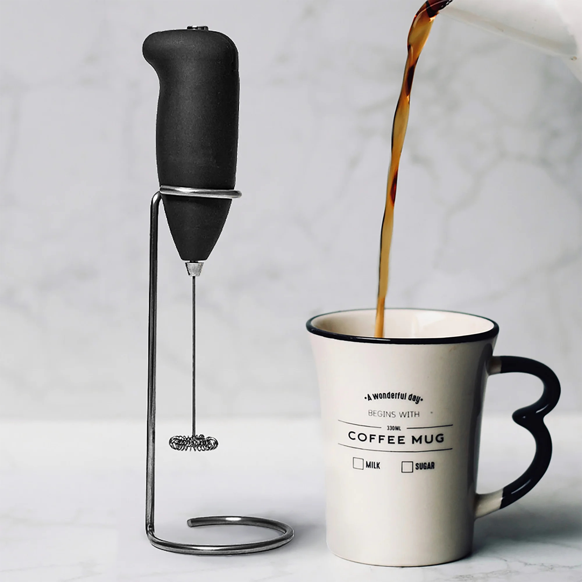 Bamworld Electric handheld Milk Frother matcha whisk Foam Mixer With Stainless Steel Stand & Whis... | Walmart (US)