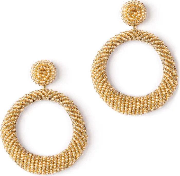 Deepa Gurnani Asta Beaded Frontal Hoop Earrings | Nordstrom | Nordstrom