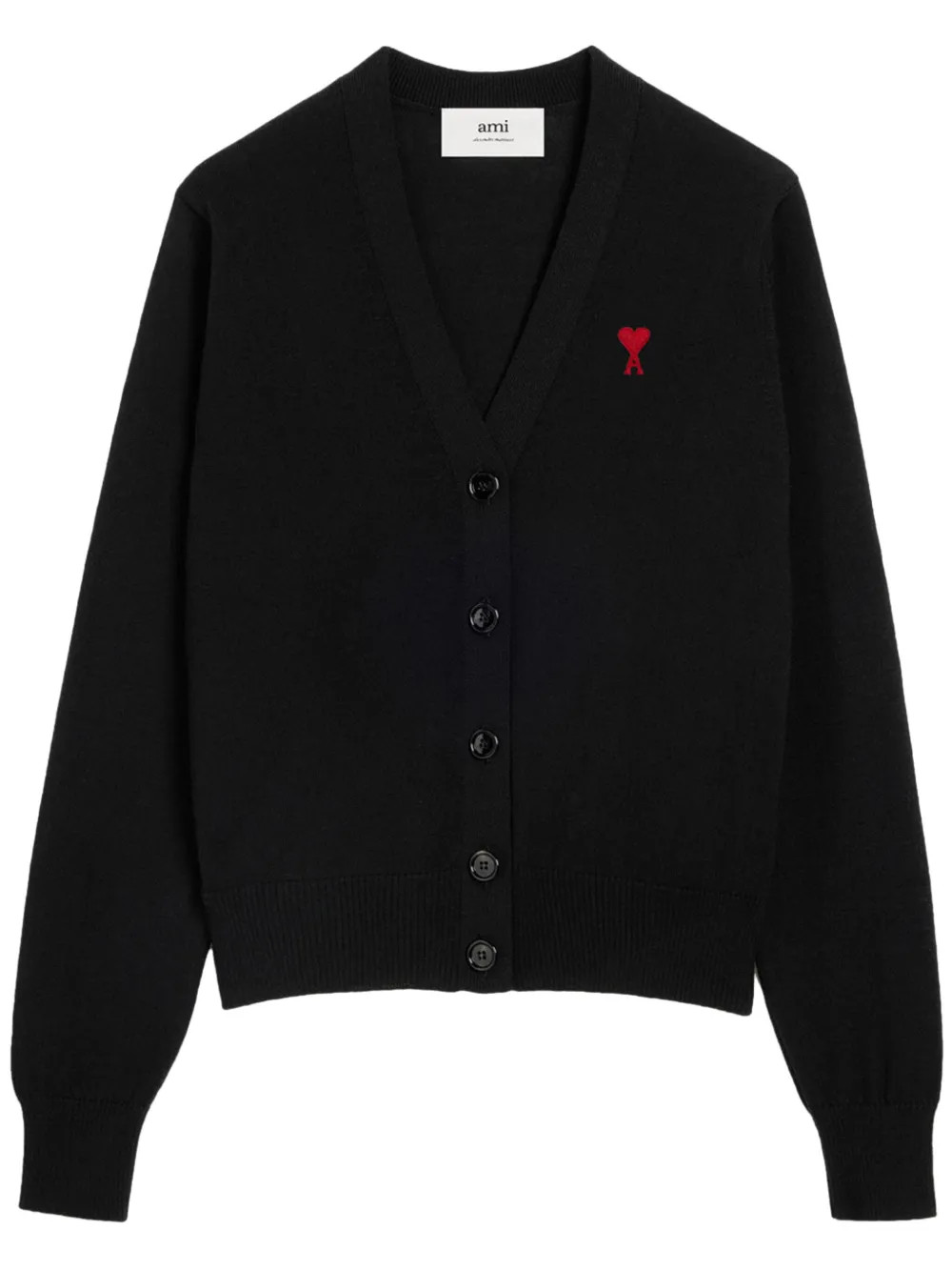 AMI Paris Ami De Coeur Cardigan | Black | FARFETCH UK | Farfetch Global